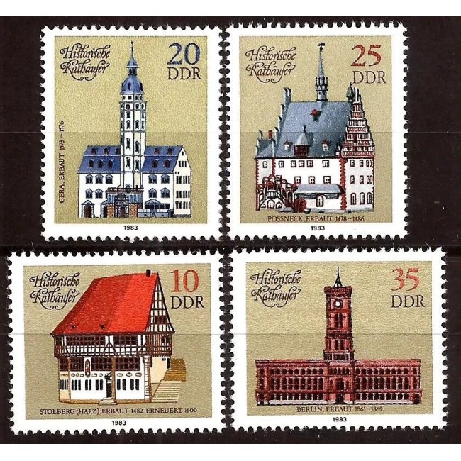 DDR 1983 - Clădiri istorice, arhitectura, serie neuzata DDR 1983 - Clădiri istorice, arhitectura, serie neuzata