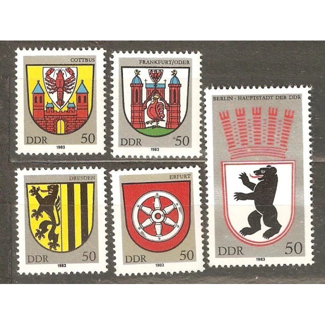 DDR 1983 - Steme municipale, heraldica, serie neuzata DDR 1983 - Steme municipale, heraldica, serie neuzata