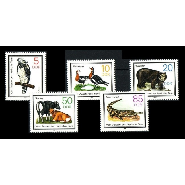 DDR 1985 - Fauna protejata, animale, serie neuzata DDR 1985 - Fauna protejata, animale, serie neuzata