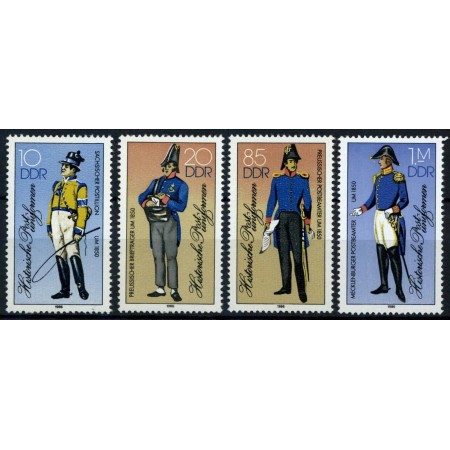 DDR 1986 - Uniforme de poștaș de epoca, serie neuzata DDR 1986 - Uniforme de poștaș de epoca, serie neuzata