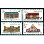 DDR 1987 - Clădiri vechi de posta, arhitectura, serie neuzata