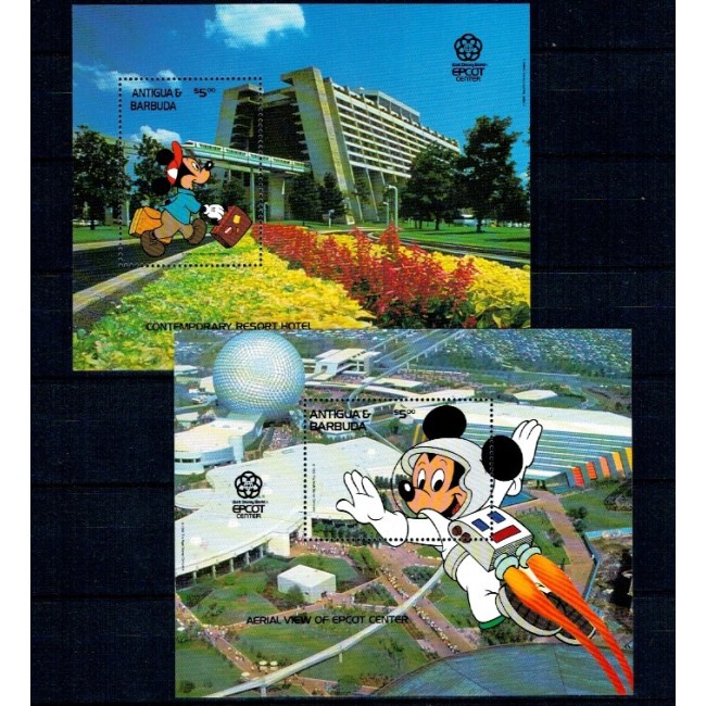 Antigua Barbuda 1988 - Disney, desene animate, colite neuzate