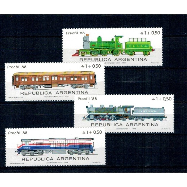 Argentina 1988 - Locomotive, serie neuzata Argentina 1988 - Locomotive, serie neuzata
