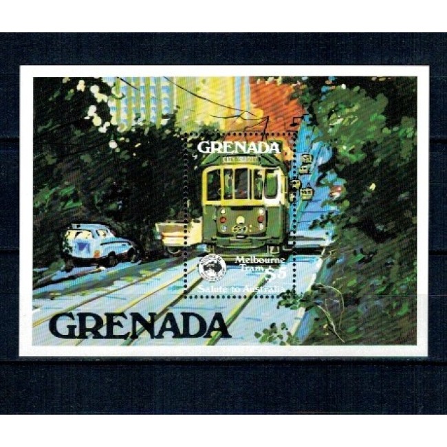 Grenada 1984 - Tramvai, Melbourne, colita neuzata Grenada 1984 - Tramvai, Melbourne, colita neuzata