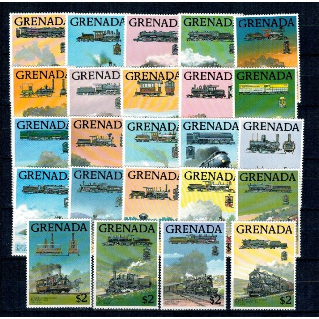 Grenada 1989 - Locomotive, serie incompleta neuzata