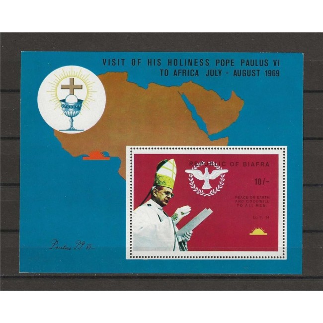 Biafra 1969 - Vizita Papei in Africa, religie, colita neuzata Biafra 1969 - Vizita Papei in Africa, religie, colita neuzata