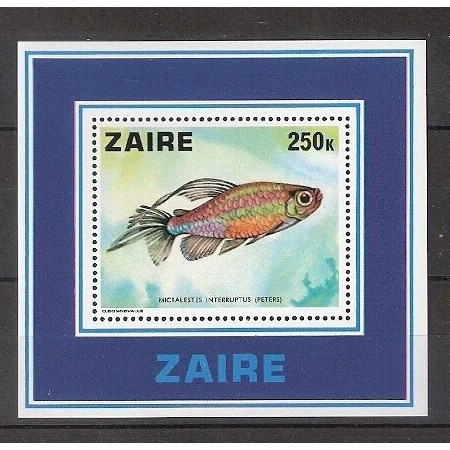 Zaire 1978 - Pești, fauna, colita neuzata Zaire 1978 - Pești, fauna, colita neuzata