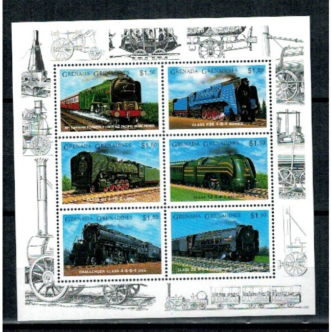 Grenada Grenadines 1996 - Locomotive, minicoala neuzata