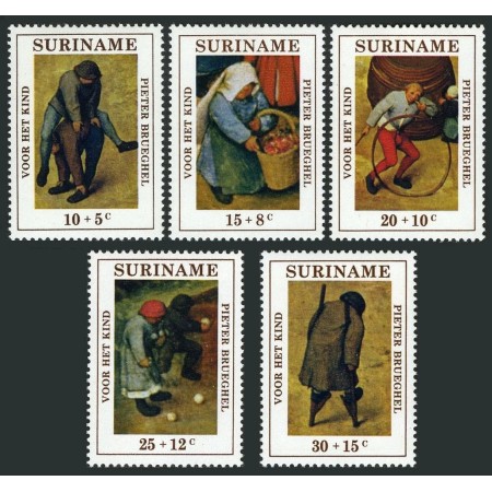 Suriname 1971 - Copii, jocuri, Brueghel, picturi, arta, serie neuzata Suriname 1971 - Copii, jocuri, Brueghel, picturi, arta, serie neuzata