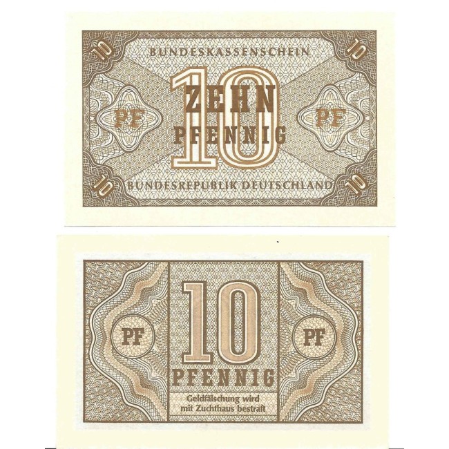 Germania 1967 - 10 pfennig Bundeskassenschein UNC Germania 1967 - 10 pfennig Bundeskassenschein UNC
