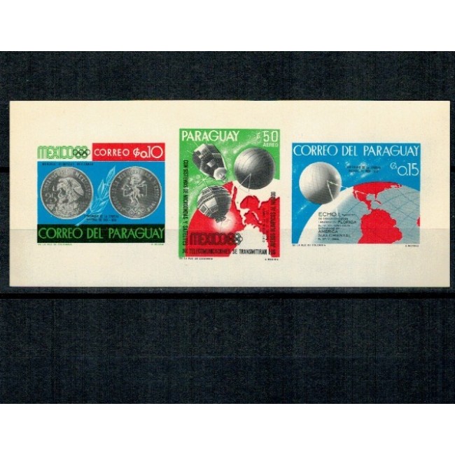 Paraguay 1968 - Evenimente din anul 1968, bloc nedantelat neuzat