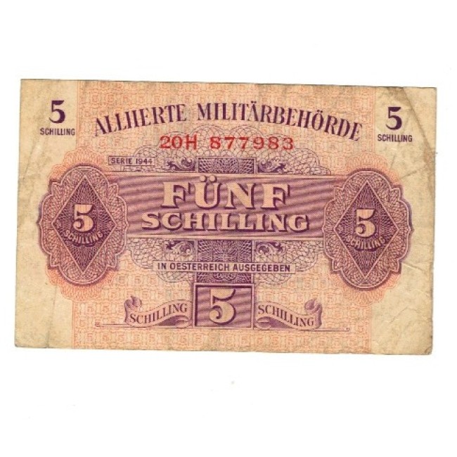 Austria 1944 - 5 schilling, ocupația aliata, circulata