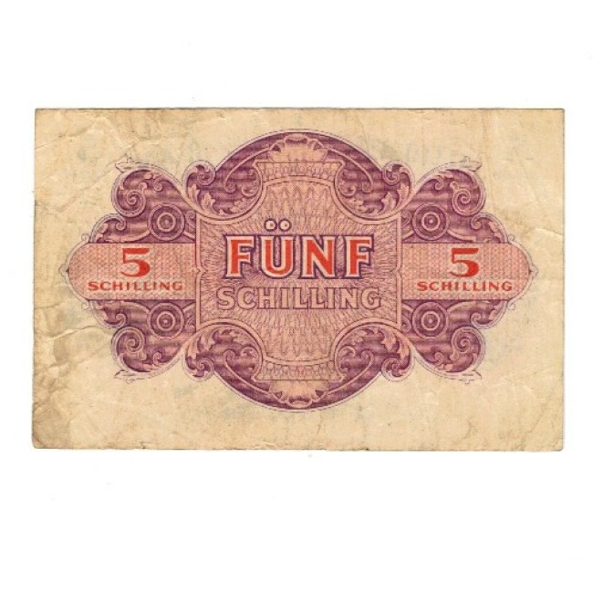Austria 1944 - 5 schilling, ocupația aliata, circulata