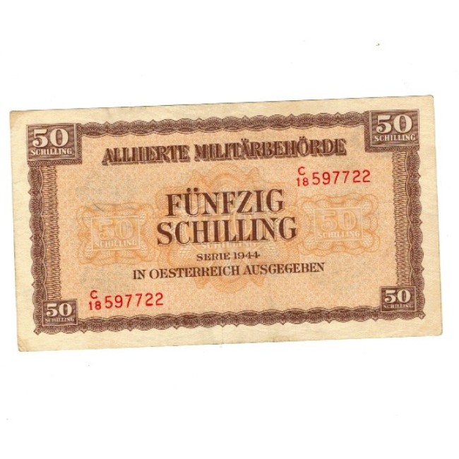 Austria 1944 - 50 schilling, ocupația aliata, circulata