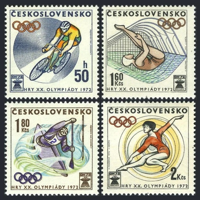 Cehoslovacia 1972 - Jocurile Olimpice, sport, serie neuzata