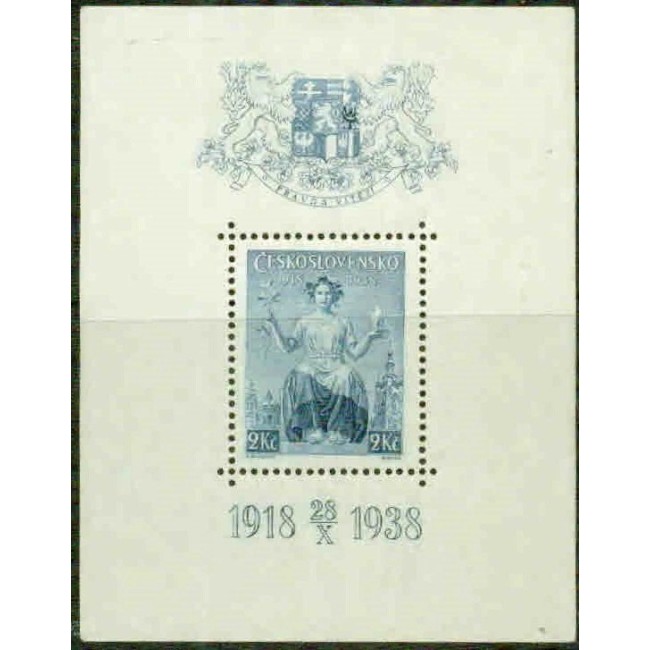 Cehoslovacia 1938 - Aniversarea republicii, colita neuzata