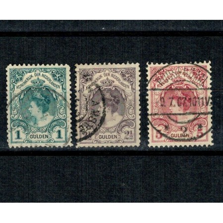Olanda 1898 - Uzuale Regina Wilhelmina, serie stampilata incompleta Olanda 1898 - Uzuale Regina Wilhelmina, serie stampilata incompleta