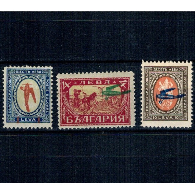 Bulgaria 1929 - Uzuale cu supratipar avion, serie neuzata incompleta
