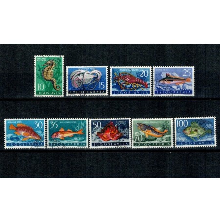 Iugoslavia 1956 - Fauna marina, pești, serie stampilata Iugoslavia 1956 - Fauna marina, pești, serie stampilata