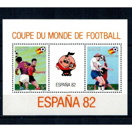 Zaire 1982 - Campionatul Mondial de Fotbal, colita neuzata Zaire 1982 - Campionatul Mondial de Fotbal, colita neuzata