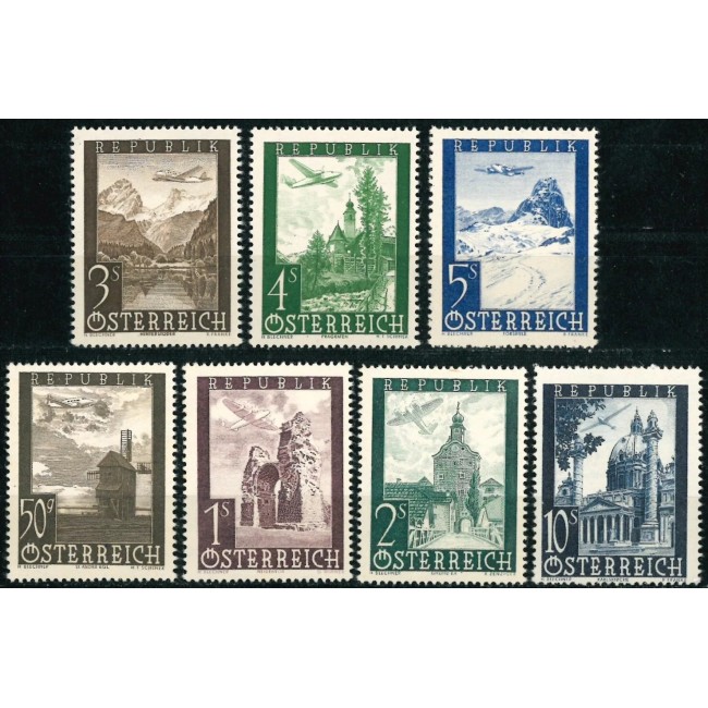 Austria 1947 - Vederi, avioane, serie neuzata