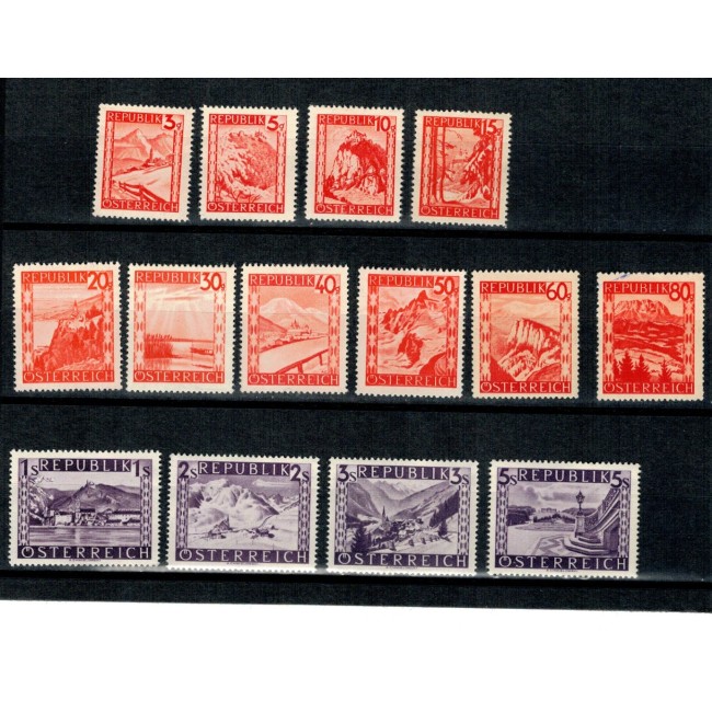 Austria 1947 - Vederi, uzuale, serie incompleta neuzata