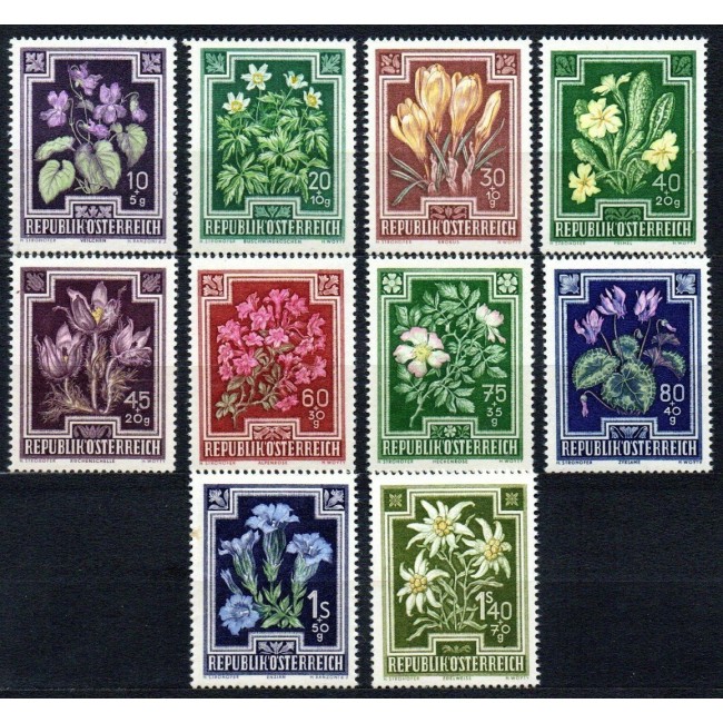 Austria 1948 - Flori, flora, serie neuzata