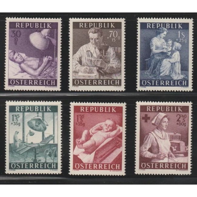 Austria 1954 - Sistemul de sănătate, serie neuzata