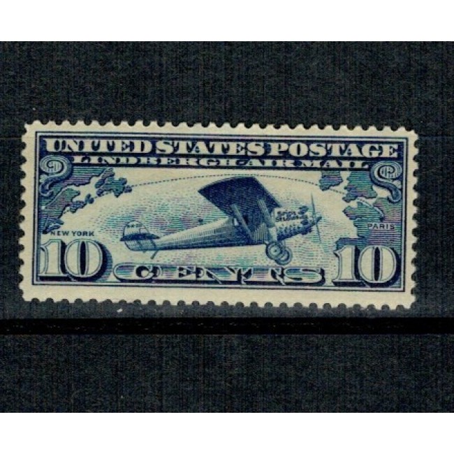 SUA 1927 - Avion, Charles Lindbergh, neștampilat, cu sarniera