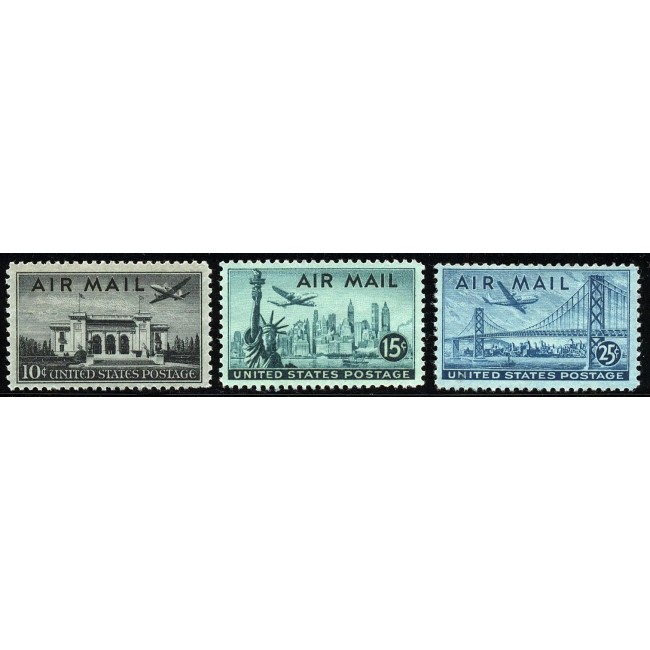 SUA 1947 - Posta Aeriana, vederi, serie neuzata