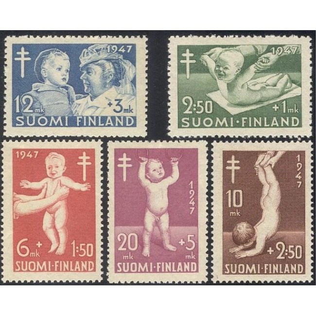 Finlanda 1947 - Copii, prevenția TBC, serie neuzata Finlanda 1947 - Copii, prevenția TBC, serie neuzata