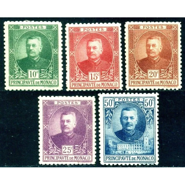 Monaco 1923 - Uzuale Louis II, serie nestampilata cu sarniere Monaco 1923 - Uzuale Louis II, serie nestampilata cu sarniere