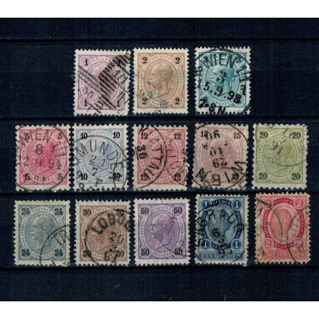 Austria 1890 - Uzuale Franz Iosif, serie stampilata Austria 1890 - Uzuale Franz Iosif, serie stampilata