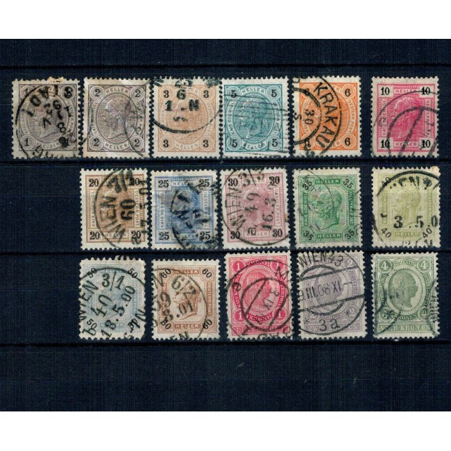 Austria 1899 - Uzuale Franz Iosif, serie stampilata Austria 1899 - Uzuale Franz Iosif, serie stampilata