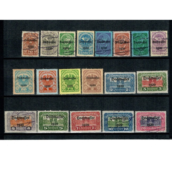 Austria 1921 - Inundația, supratipar, serie incompleta