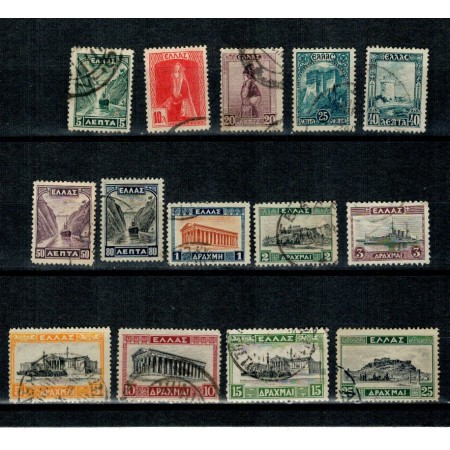 Grecia 1927 - Uzuale, istorie, serie stampilata Grecia 1927 - Uzuale, istorie, serie stampilata