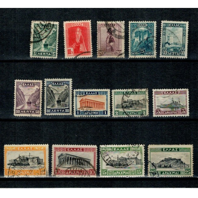 Grecia 1927 - Uzuale, istorie, serie stampilata Grecia 1927 - Uzuale, istorie, serie stampilata