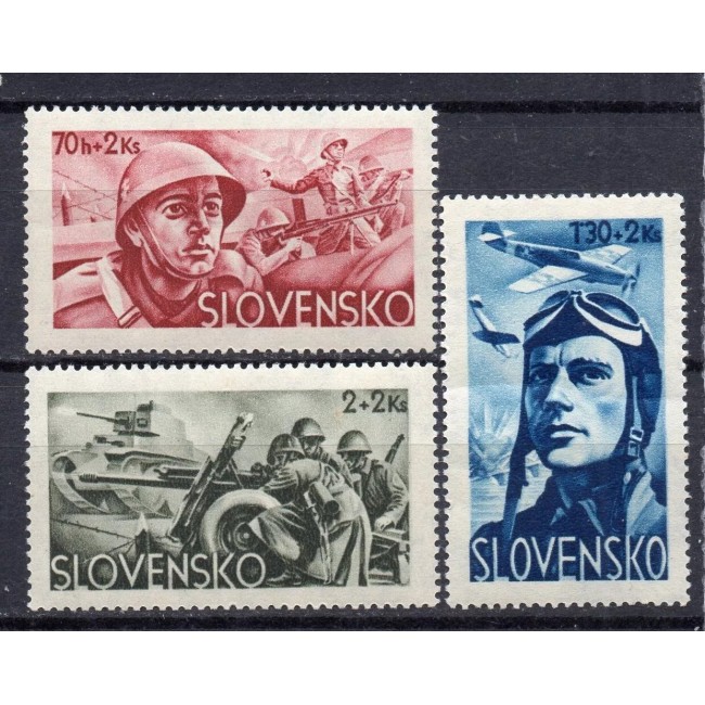 Slovacia 1943 - Armata, luptători din prima linie, serie neuzata Slovacia 1943 - Armata, luptători din prima linie, serie neuzata