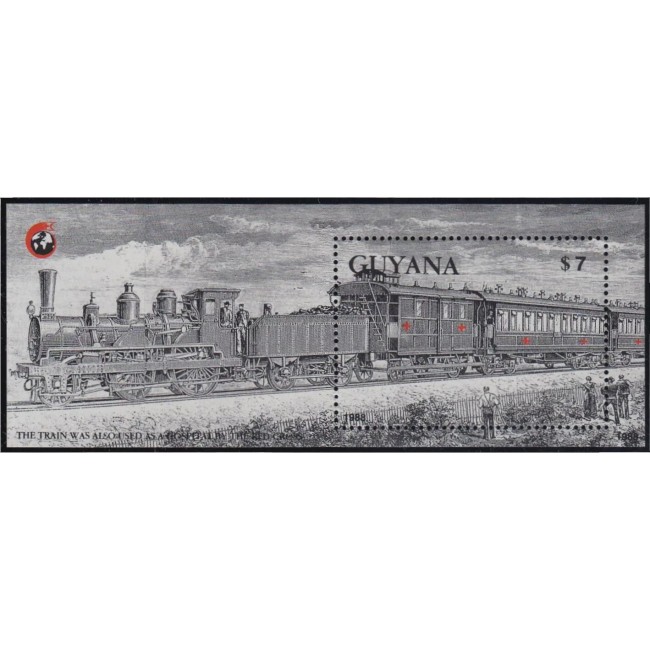 Guyana 1989 - Tren Crucea Rosie, colita neuzata Guyana 1989 - Tren Crucea Rosie, colita neuzata