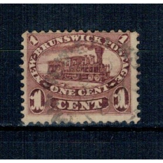 New Brunswick 1863 - Locomotiva, 1c, ștampilat, cu șarniera New Brunswick 1863 - Locomotiva, 1c, ștampilat, cu șarniera