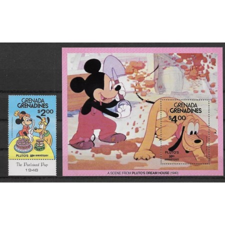 Grenada Grenadines 1981 - Disney, Pluto, desene animate, serie si colita neuzata Grenada Grenadines 1981 - Disney, Pluto, desene animate, serie si colita neuzata