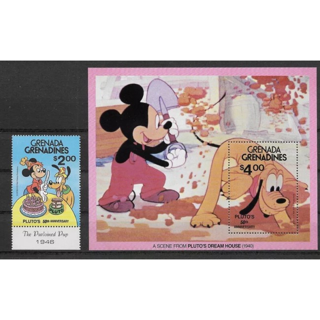 Grenada Grenadines 1981 - Disney, Pluto, desene animate, serie si colita neuzata Grenada Grenadines 1981 - Disney, Pluto, desene animate, serie si colita neuzata