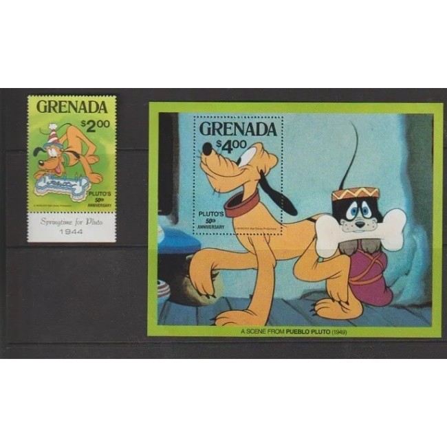 Grenada 1981 - Disney, Pluto, desene animate, serie si colita neuzata Grenada 1981 - Disney, Pluto, desene animate, serie si colita neuzata