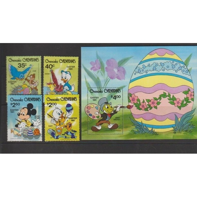 Grenada Grenadines 1981 - Pasti, Disney, desene animate, serie si colita neuzata Grenada Grenadines 1981 - Pasti, Disney, desene animate, serie si colita neuzata