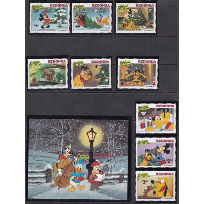 Redonda 1981 - Crăciun, Disney, desene animate, serie si colita neuzata Redonda 1981 - Crăciun, Disney, desene animate, serie si colita neuzata