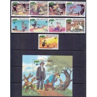 Turks & Caicos 1981 - Craciun, Disney, desene animate, serie si colita neuzata