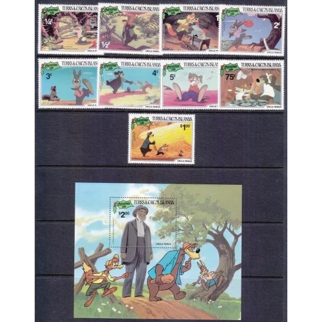 Turks & Caicos 1981 - Craciun, Disney, desene animate, serie si colita neuzata