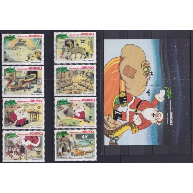 Dominica 1981 - Crăciun, Disney, serie incompleta si colita neuzata