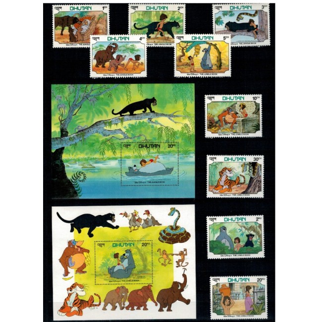 Bhutan 1982 - Disney, desene animate, serie si colite nestampilate