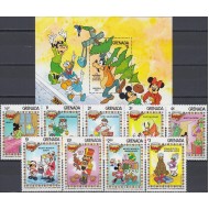 Grenada 1983 - Disney, Crăciun, serie si colita neuzata